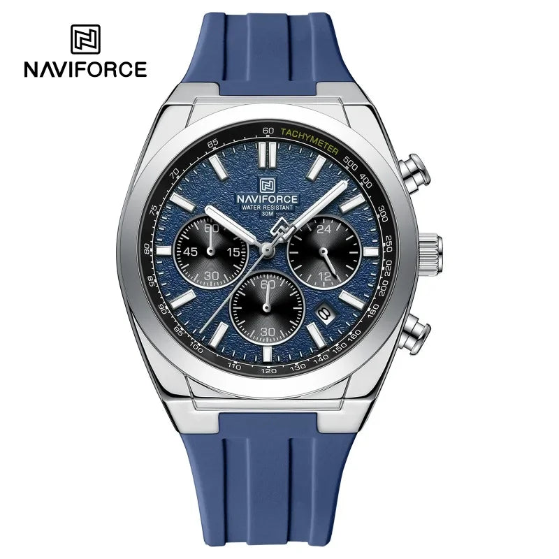 Reloj de pulsera NAVIFORCE para hombre, de cuarzo, moderno y de lujo, deportivo, con pantalla de 24 horas, ventana de fecha, cronógrafo y resistente al agua, regalo para hombre