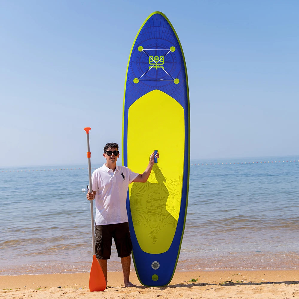 Tabla de paddle surf inflable FunWater, tabla SUP de 320–385 cm con plataforma antideslizante, tabla de paddle surf portátil para surf, turismo, pesca y deportes acuáticos