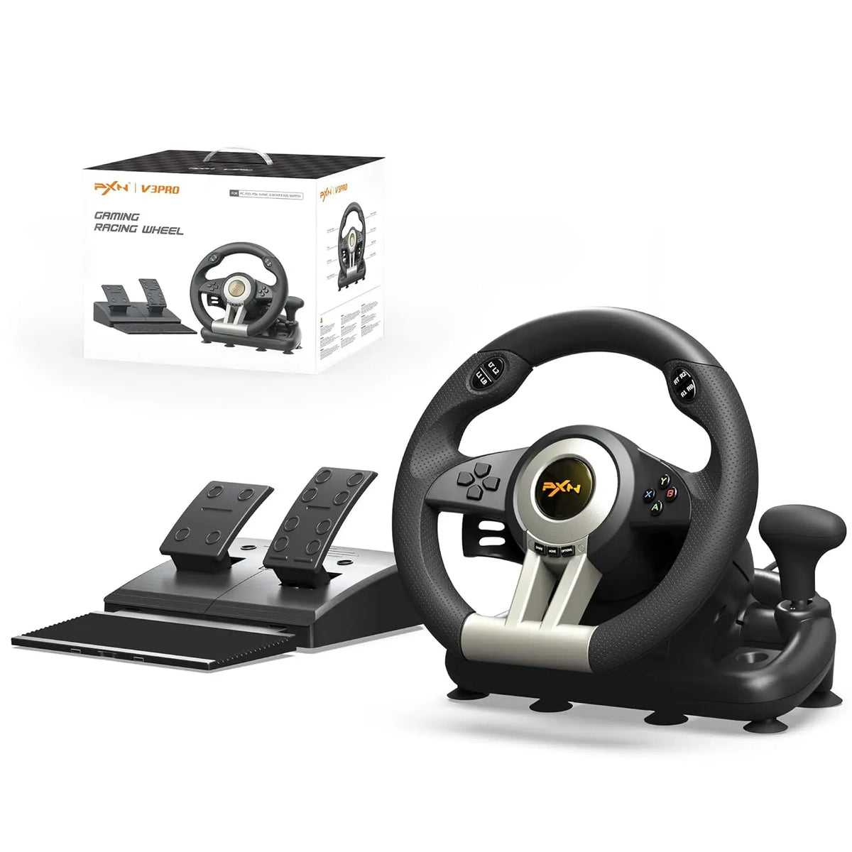 Volante de Carreras PXN V3 PRO para PC con Pedales, 180° °   Volante USB para PC/PS3/PS4/Xbox One/Series X/S/Switch
