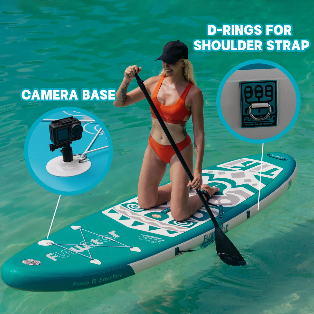 Tabla de paddle surf inflable FunWater, tabla de SUP antideslizante, tabla de paddle surf inflable de 320–385 cm para surf, yoga, pesca, turismo y deportes acuáticos