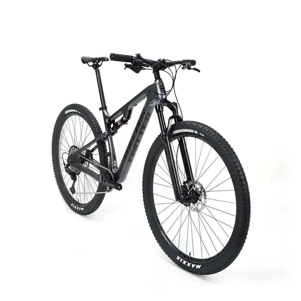 Bicicleta de montaña de fibra de carbono TWITTER OVERLORD, suspensión completa clase AM, frenos de disco hidráulicos M6100 de 12 velocidades, 27.5/29 pulgadas * 15/17/19/21 pulgadas