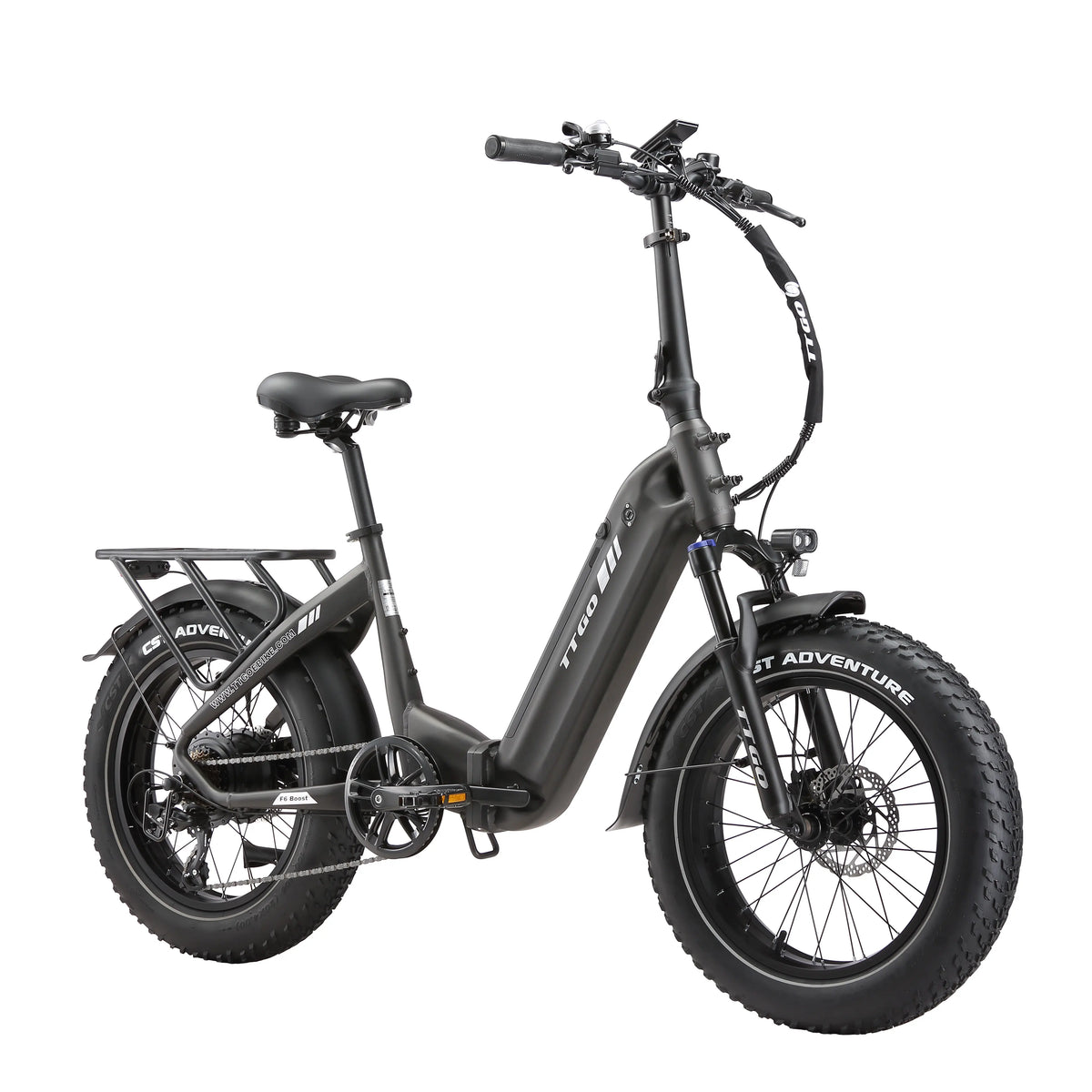 Bicicleta eléctrica de montaña Ttgo F6 Boost de 20" Fat Fire, 250W 48V 18Ah, doble sensor, freno hidráulico, 7 velocidades, larga autonomía de 150 km