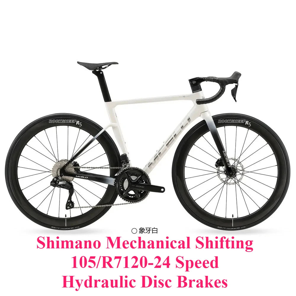 Bicicleta de carretera de fibra de carbono T800 de alto rendimiento, ultraligera de 7,5 kg, edición dedicada al equipo de carreras YUZHE, V2 105 Di2 R7170-24S, con frenos de disco hidráulicos