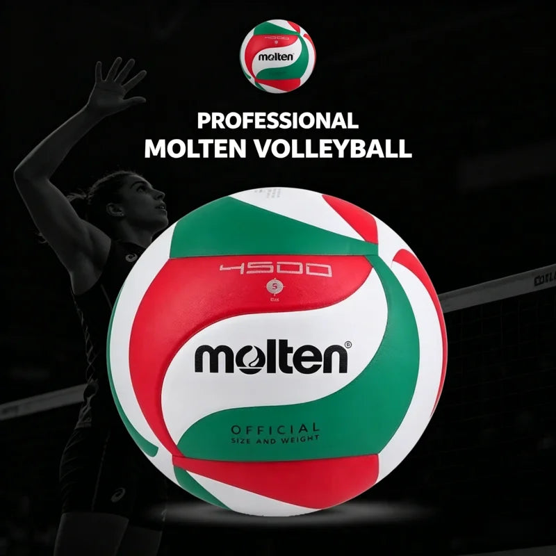 Balón de Voleibol Molten 4500/5000, Tamaño Estándar 5, PU, Oficial para Competición y Entrenamiento, para Uso en Interiores y Exteriores