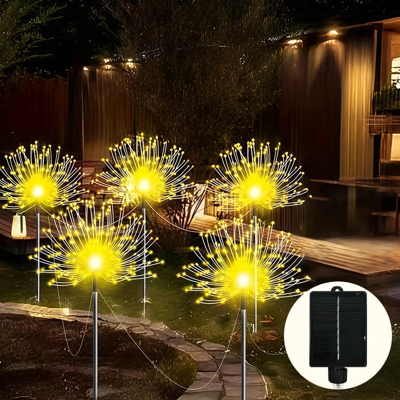Paquete de 6 luces solares LED para jardín, luces de jardín con 8 modos de iluminación, lámpara para patio, luz solar de paisaje IP65