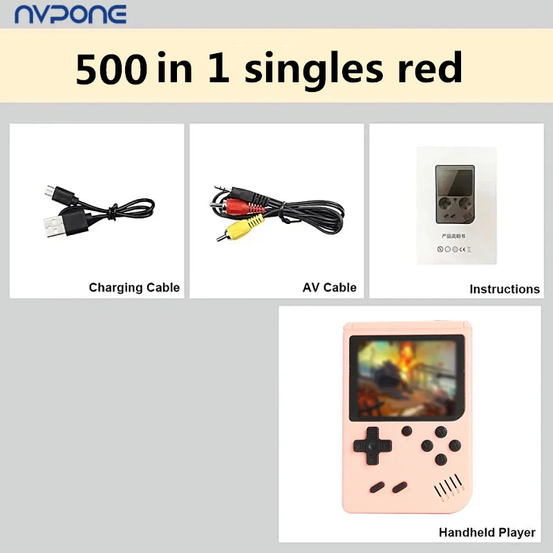 Consola de juegos retro arcade de 5 pulgadas con más de 500 juegos integrados, emulador de Game Boy, consola de videojuegos portátil para TV