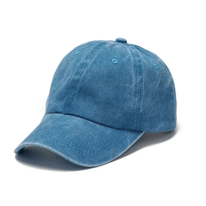 Gorra de béisbol de mezclilla lavada para hombre y mujer, gorra snapback, estilo hip hop vintage, color sólido, estilo casual deportivo para exteriores