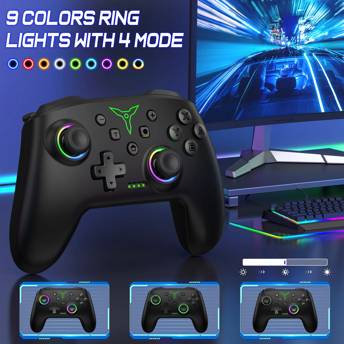 Control Inalámbrico BEBONCOOL para Switch 2 con Joystick y Doble Vibración, Compatible con Switch OLED/Lite, Control Remoto para Juegos
