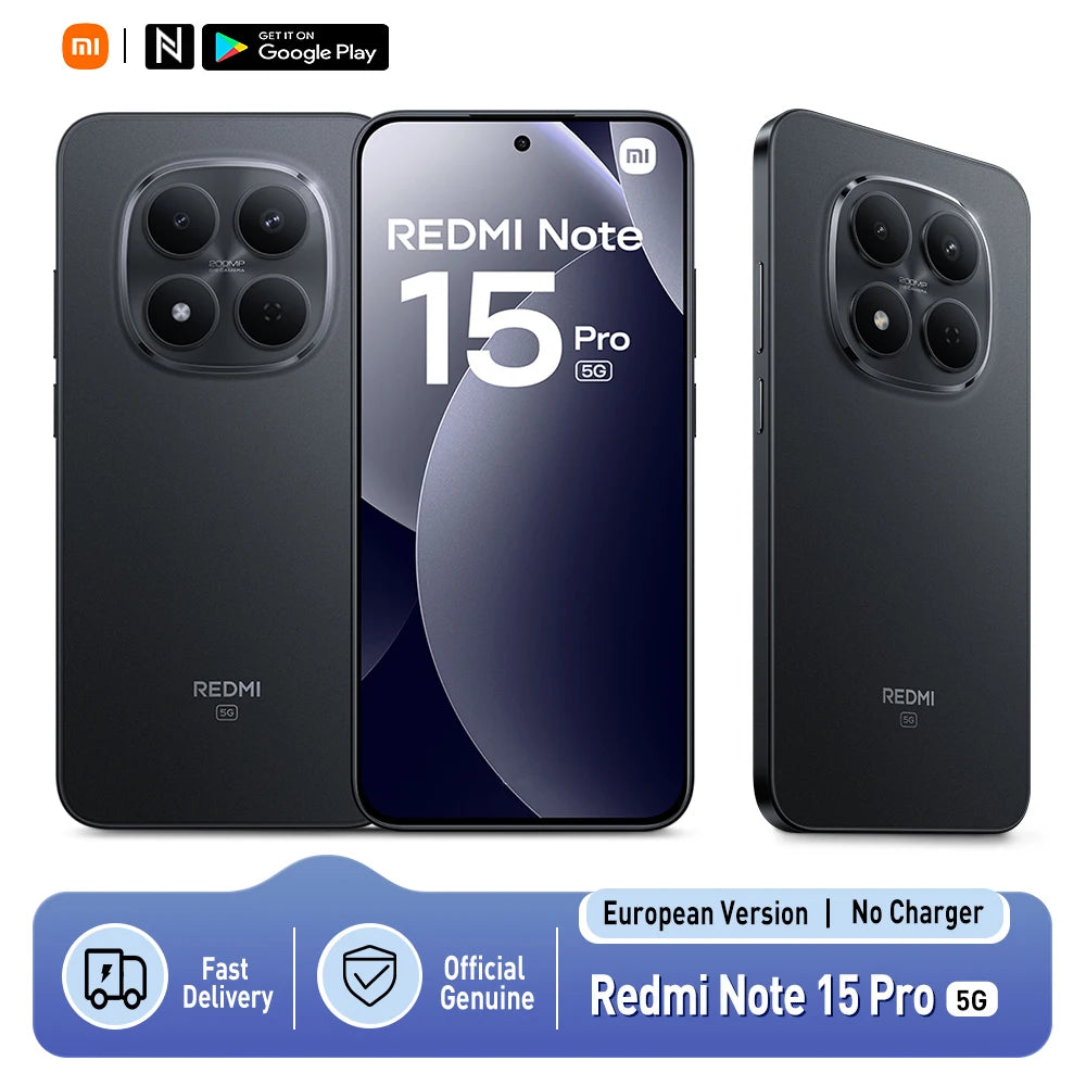 Xiaomi Redmi Note 15 Pro 5G Versión Global 256GB/512GB, pantalla AMOLED 6.83" 1.5K 120Hz, cámara de 200MP, MTK Dimensity 7400-Ultra, NFC, IP68, sin cargador