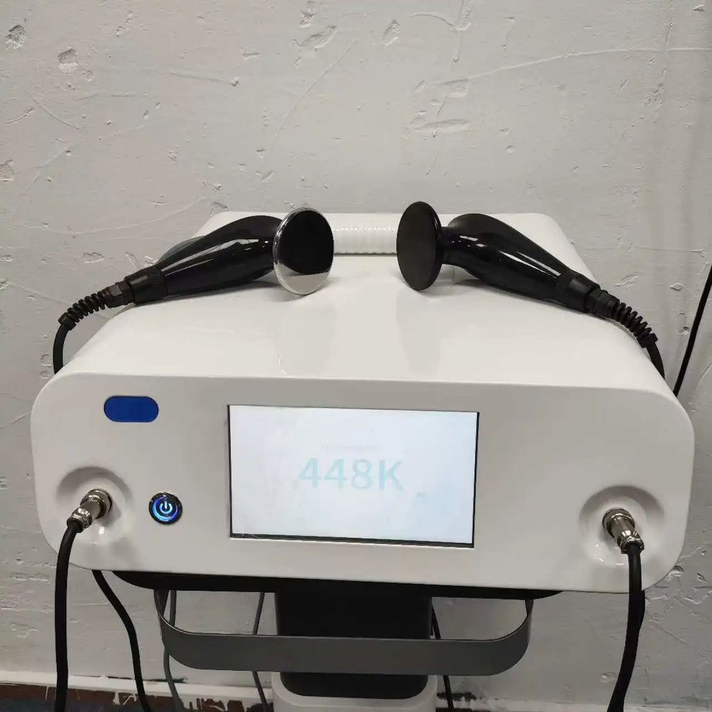 Máquina de Belleza Indiba 448KHz Tecar RF con 3 Manijas para Alivio del Dolor, Quema de Grasa, Pérdida de Peso, Lifting Facial y Contorno Corporal para Salones y Spas