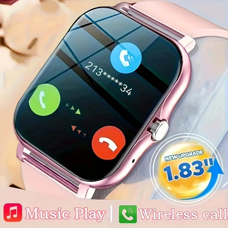 Smartwatch deportivo de 1.83'', reloj de fitness, monitor de salud, reloj inteligente resistente al agua, llamadas inalámbricas para hombre y mujer, iOS, Android 2026