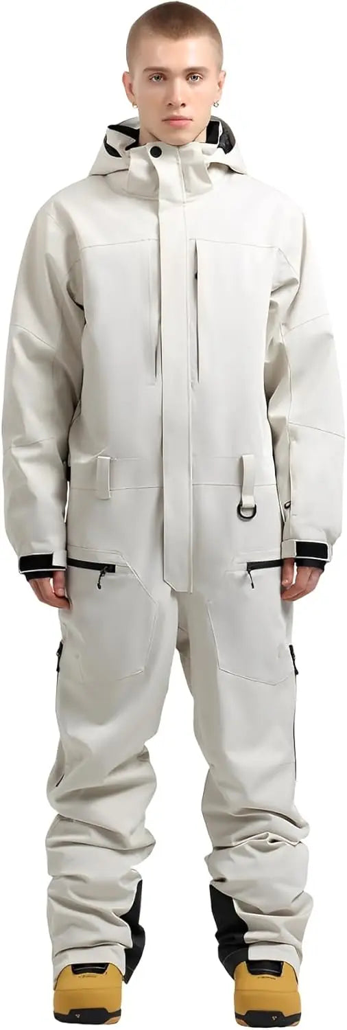 GSOU-ropa de trabajo de esquí para hombre, mono, chaqueta de una pieza, conjunto de pantalón, mono térmico de invierno para campo de nieve, ropa deportiva impermeable
