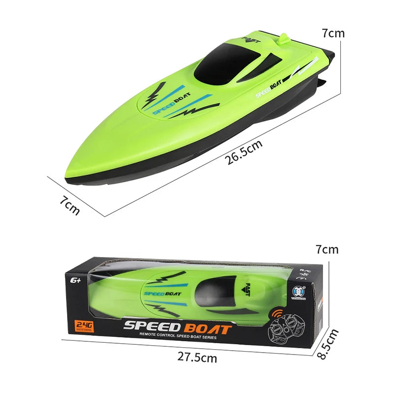 Lancha a control remoto para niños, juguete de carreras acuáticas RC de 2.4G, modelo de lancha rápida ligera con doble hélice, juguete eléctrico para piscina