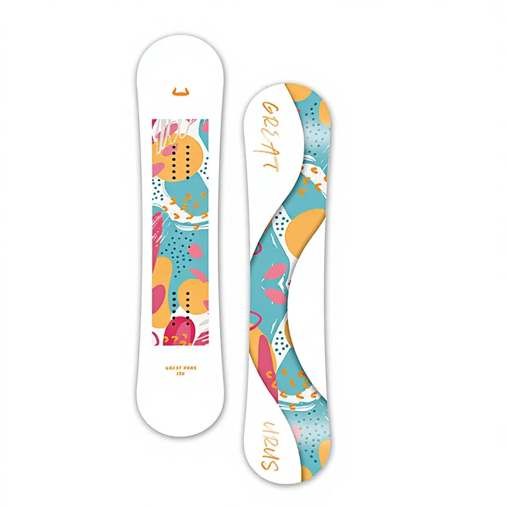 Tabla de Snowboard Personalizada de Fibra de Carbono y Álamo para Adultos, con Marca, Color Arcoíris, Todo Terreno, en Paquete Completo
