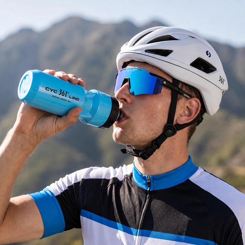 Botella de agua para bicicleta de 361 grados, 710ml, gran capacidad, botella para beber para ciclismo, botella de agua a prueba de fugas, accesorios para bicicleta
