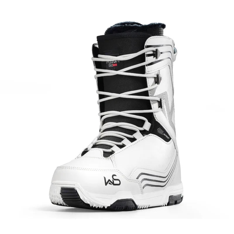 Botas de Snowboard de Dureza Media, Cálidas, Impermeables, con Cordones, para Hombre y Mujer, Adultos, Estilo Libre, con Entresuela de EVA y Forro de Piel de Oveja