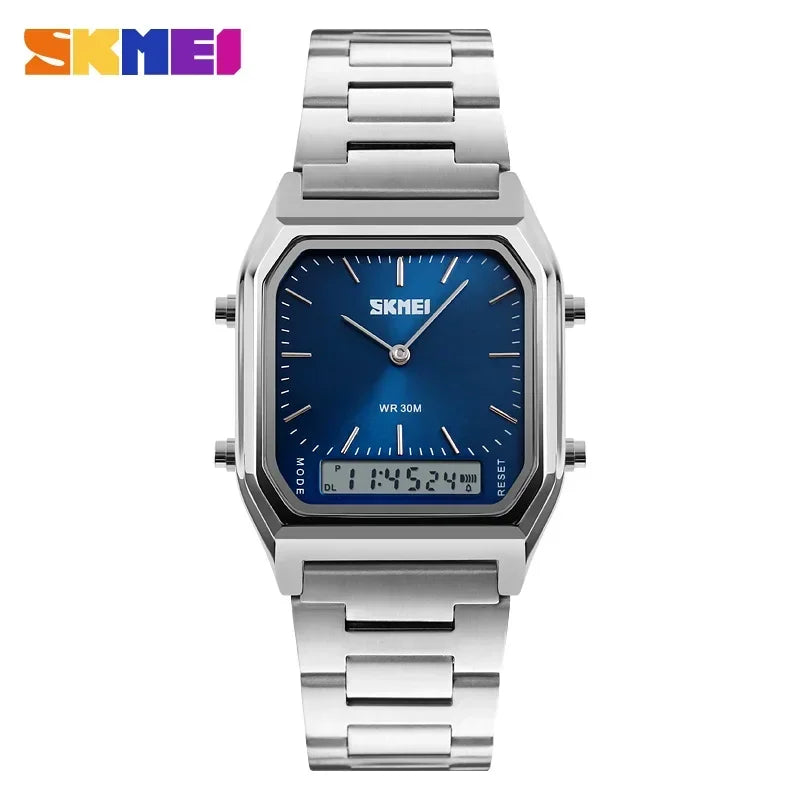 Reloj digital de cuarzo SKMEI para hombre, deportivo, cronógrafo, resistente al agua, de acero inoxidable, a prueba de golpes, reloj de pulsera para hombre 1220 Reloj Hombre