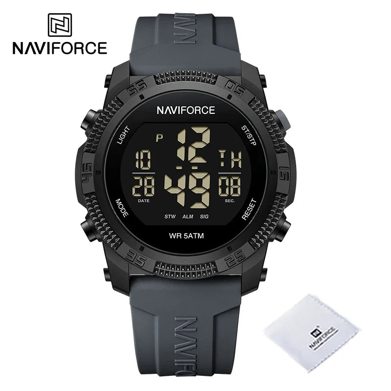 Relojes electrónicos NAVIFORCE nuevos y originales para hombre, tendencia sencilla, reloj de pulsera con correa de silicona, resistente al agua 5ATM, reloj deportivo para hombre