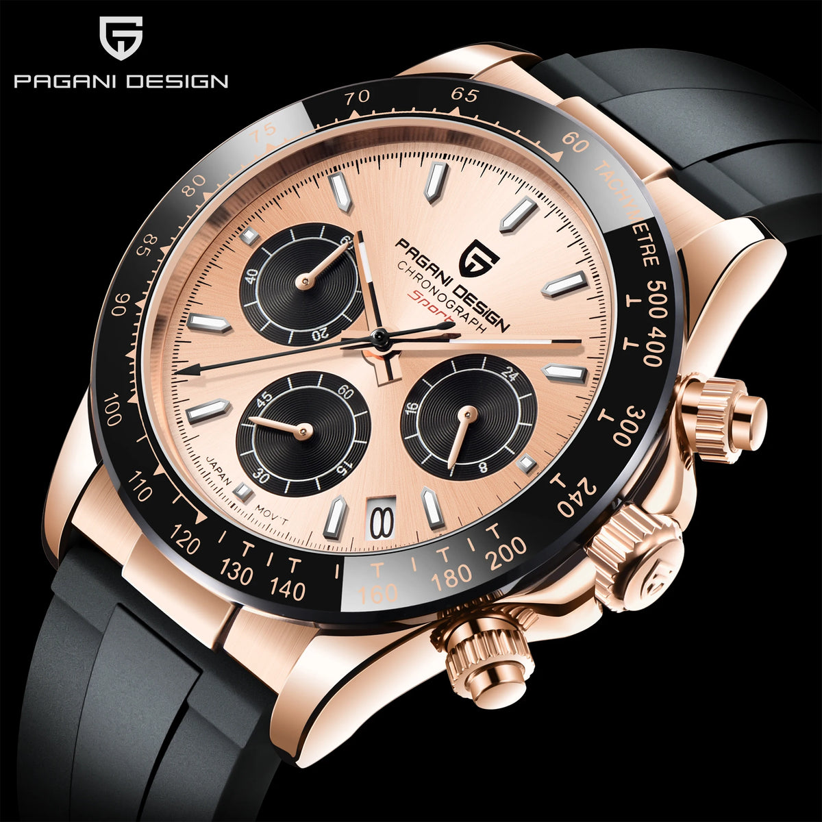 PAGANI Design Chronograph Quartz Watches Sports Sapphire Stainless Steel Waterproof watch for Men Reloj Hombre PD166