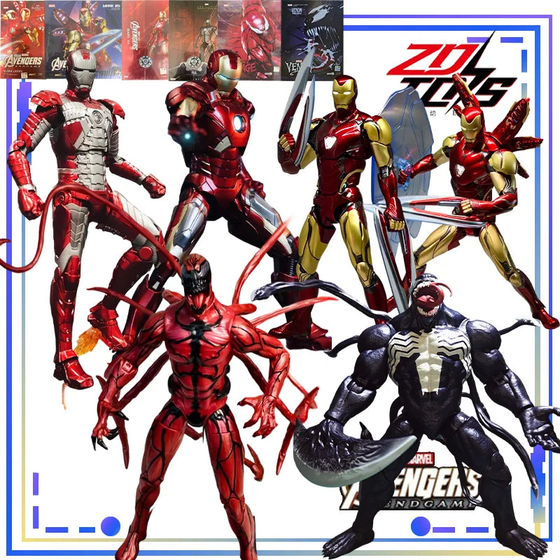 ZDtoys Figuras de Acción de Anime de la Serie Marvel Original, Iron Man MK 85 MK7 MK5 MK85 Armor 2.0 Carnage Venom, Juguete Coleccionable de Regalo