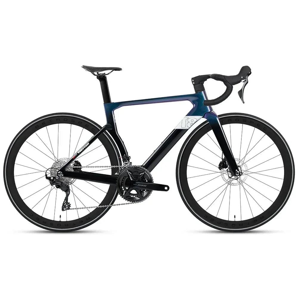 Bicicleta de carretera TWITTER T8pro 105 Kit R7120-24 velocidades, cableado interno, frenos de disco hidráulicos R7070, bicicleta aerodinámica de fibra de carbono T800