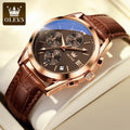 Reloj multifuncional para hombre OLEVS 2872, reloj clásico con correa de piel para hombre