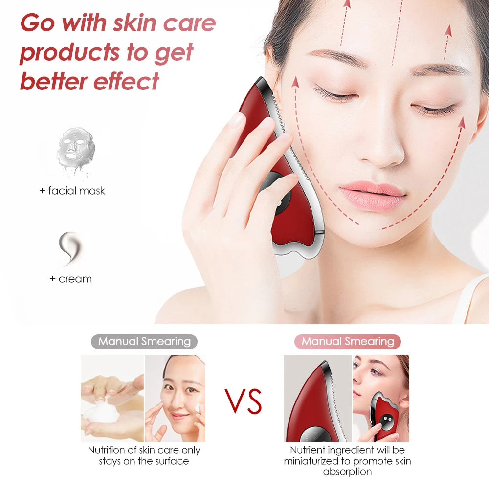 Tabla de Masaje Eléctrica Vibratoria para Lifting Facial y Cuello, Eliminación de Arrugas, Adelgazamiento Facial y Cepillo Meridiano