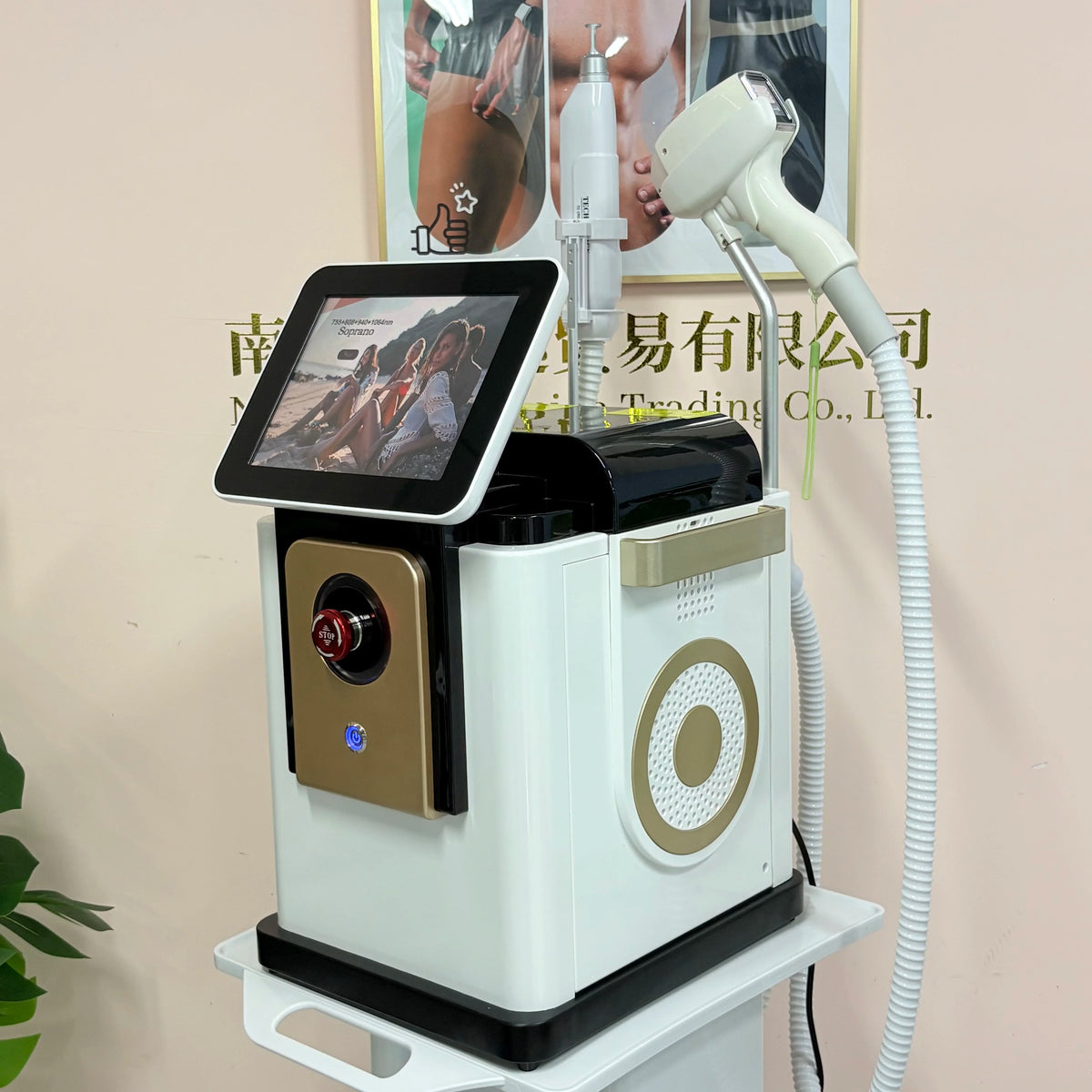 Dispositivo de Belleza 2 en 1 Swan 808 Blanco de Escritorio, Pantalla Táctil 4K con Refrigeración de Ultra Baja Temperatura, Terapia Indolora Segura y Cómoda para la Piel
