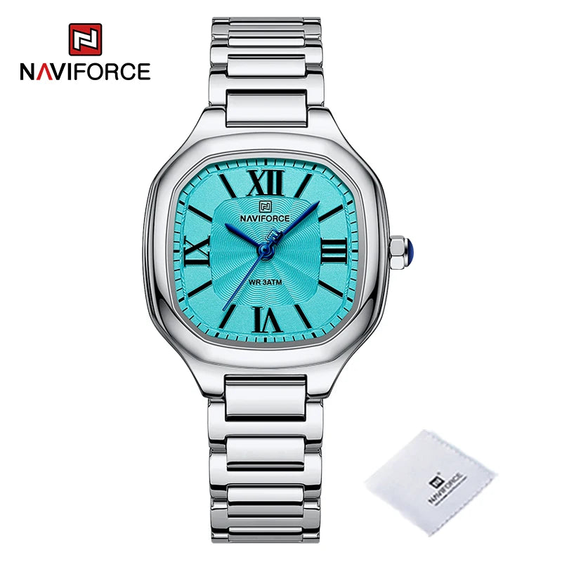 Relojes de pulsera NAVIFORCE de lujo, casuales y versátiles, estilo minimalista para mujer, resistentes al agua y a los golpes, relojes de cuarzo para dama, brazaletes femeninos