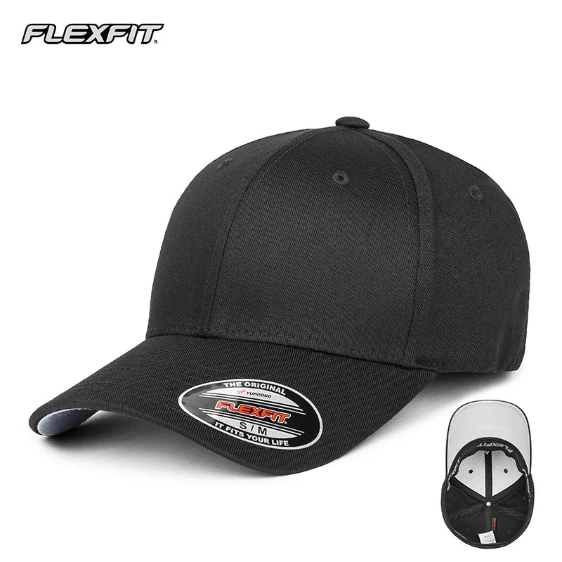 Gorra de béisbol FLEXFIT para hombre, gorra deportiva para exteriores, cierre completo, circunferencia de cabeza grande, ala corta, transpirable, parasol