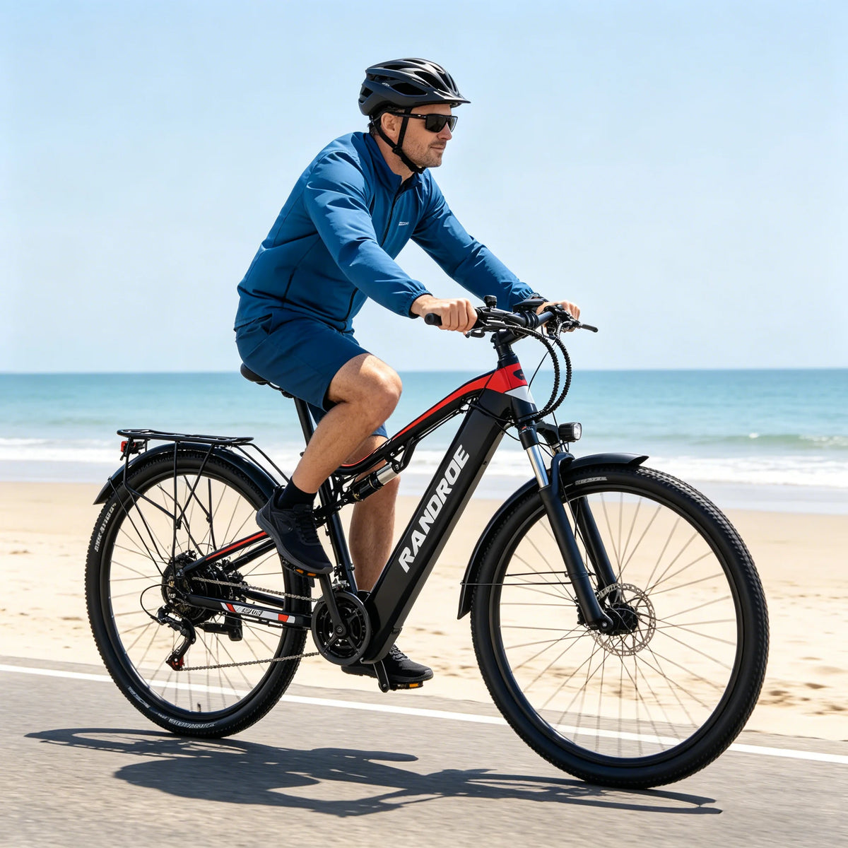 RANDRIDE YG90B 1000W Peak Adult Electric Bike, 48V 17AH Battery, 40km/h Top Speed, Assistance Mileage Max 80KM ,29×2.1 Inch Tire, Aluminium Alloy Frame, 21‑Speed & T200 Brake, Color LCD Display, 75N・M Torque, 30° Max Cl