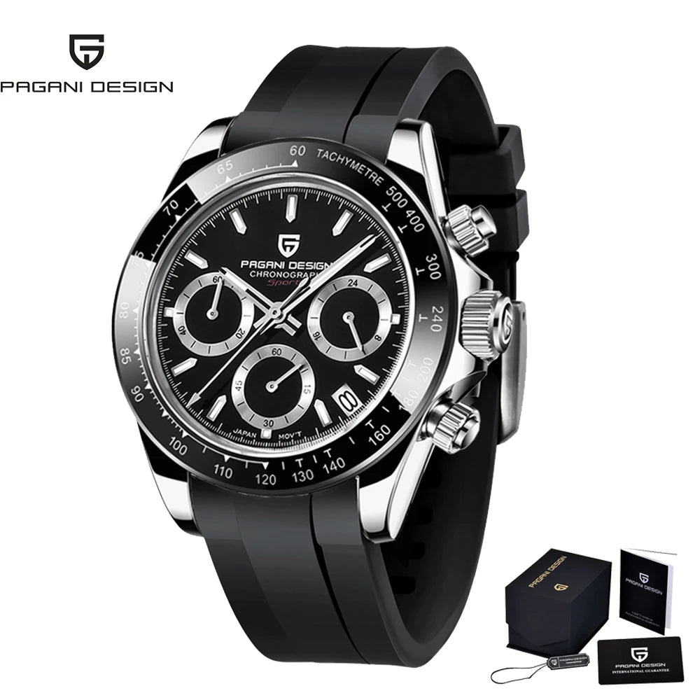 PAGANI Design Chronograph Quartz Watches Sports Sapphire Stainless Steel Waterproof watch for Men Reloj Hombre PD166