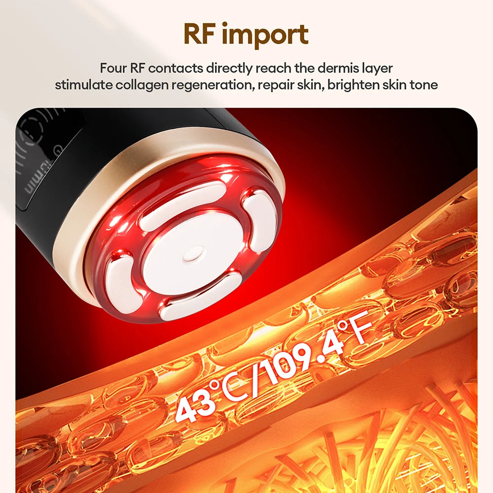Máquina HIFU Mini para Uso Doméstico, Dispositivo de Rejuvenecimiento Facial con Radiofrecuencia, LED y Ultrasonido, Masajeador Antiarrugas para Rostro, Mentón, Cuello y Ojos