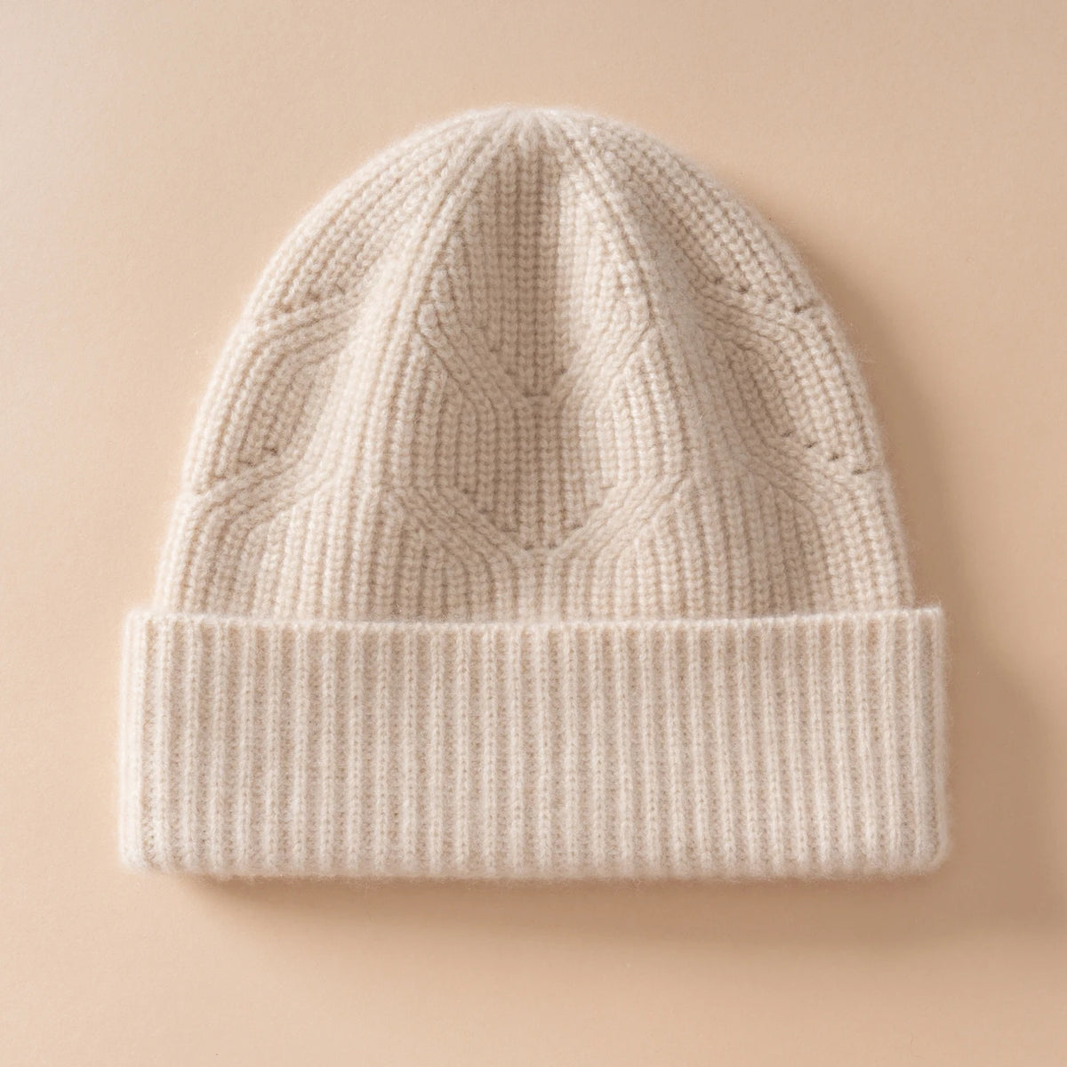 Gorro de punto de cachemira pura Unisex grueso en invierno, gorro de ocio de Jacquard cálido para exteriores, gorro de Color sólido para hombres y mujeres