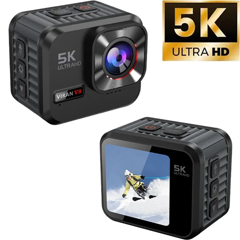 Cámara deportiva HD 5K WiFi gran angular de 160 grados impermeable y antivibración casco de ciclismo al aire libre grabadora cámara de buceo y esquí