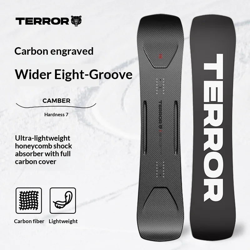 Tabla de Snowboard Freestyle de Fibra de Carbono para Adultos, Tabla de Snowboard Ancha, Ligera y Súper Elástica, Tabla de Carreras para Hombre, Esquí de Fibra de Carbono