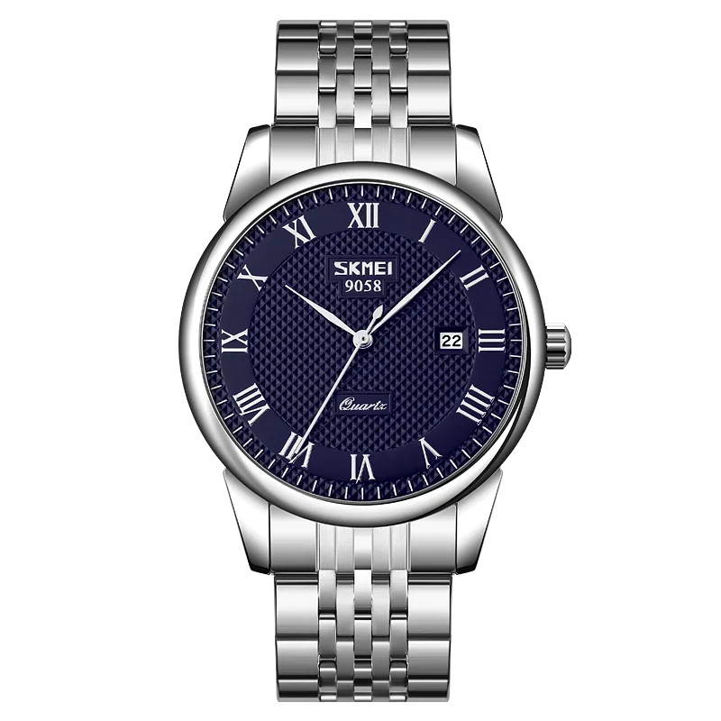 Reloj de cuarzo para hombre Skmei, resistente al agua 3Bar, reloj de pulsera para hombre, marca superior de lujo con correa de cuero 9058