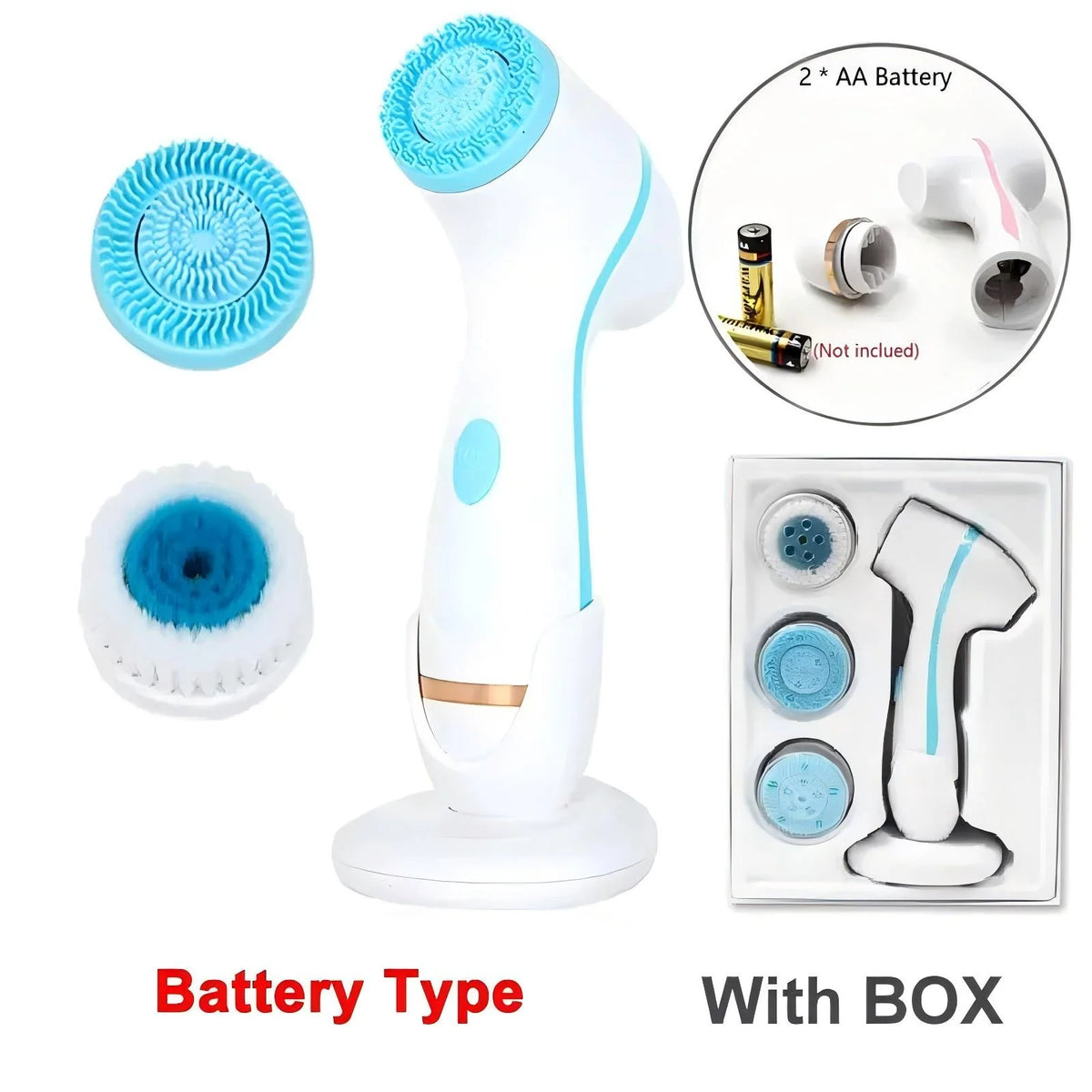 Cepillo Eléctrico de Limpieza Facial Ultrasónico, Dispositivo Rotatorio para Limpieza de la Piel, Exfoliante, Herramienta de Masaje para el Cuidado de la Piel