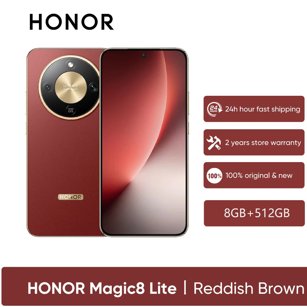 Nuevo smartphone HONOR Magic8 Lite versión UE 2026 5G, teléfonos móviles Android, AMOLED, Snapdragon 6 Gen 4, 7500 mAh, cámara IA de 108 MP con OIS