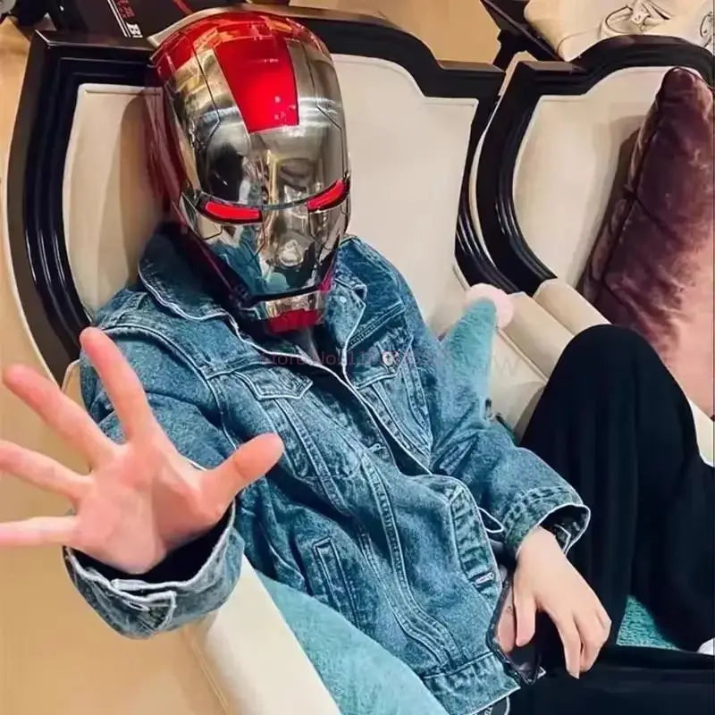 Casco de Iron Man Mk5 de Los Vengadores, Escala 1/1, Usable y Transformable, Apertura y Cierre Eléctrico Activados por Voz, Mk17, Decoración, Regalo