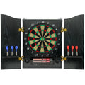 Sportnow Electronic Dart Board with 6 Soft Tip Darts and 24 Replacement Tips 2 Led Screens Voice Announcements up to 8 Players Wall Dart Board with 25 Games 202 Variations Wooden Doors