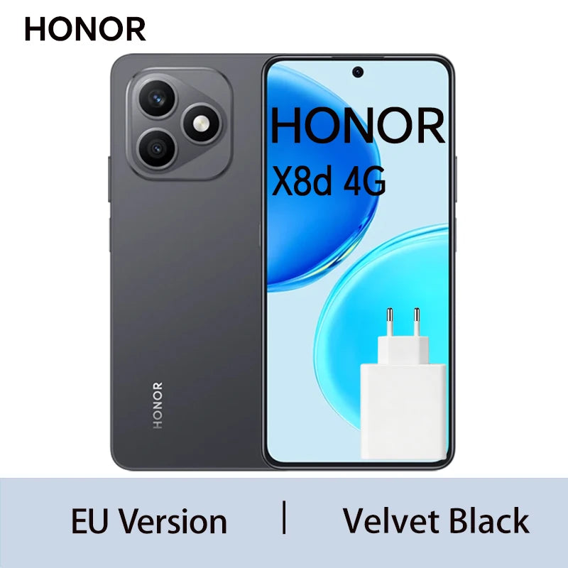 Smartphone HONOR X8d versión UE, Snapdragon 6s 4G Gen 2, pantalla AMOLED de 6,77", batería de 7000 mAh, carga superrápida de 45 W, cámara principal de alta definición de 108 MP, IP65
