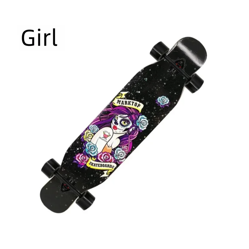 Longboard de Danza Freestyle de 42 Pulgadas con Doble Kick, Skateboard Completo, Cruiser Urbano para Principiantes, Adultos, Hombres y Mujeres