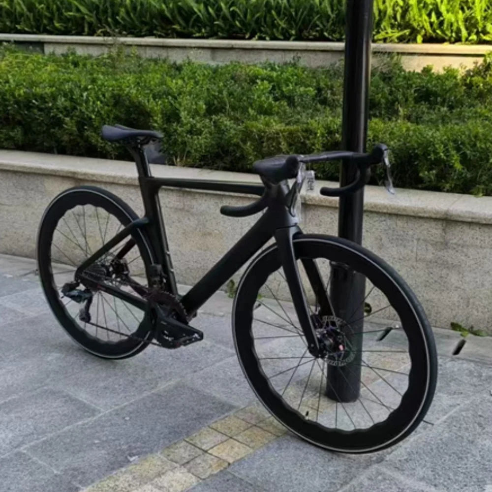 Bicicleta de carretera de fibra de carbono TWITTER T800, enlace Bluetooth, cambio electrónico de 24 velocidades, frenos de disco hidráulicos, bicicleta de carreras aerodinámica