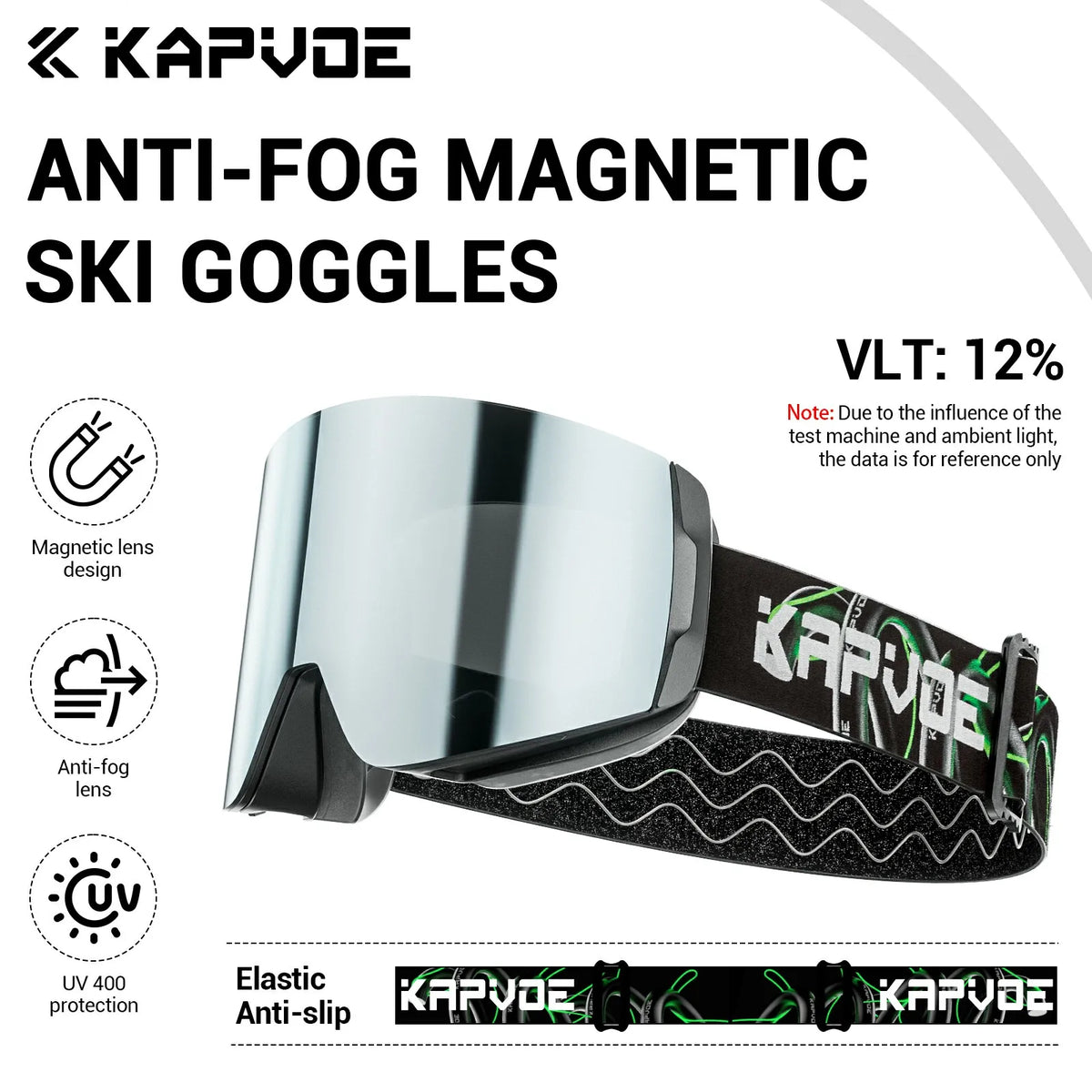 KAPVOE Gafas de nieve magnéticas Protección UV antivaho de doble capa para esquiar Snowboard Claridad de alta definición Esquí unisex