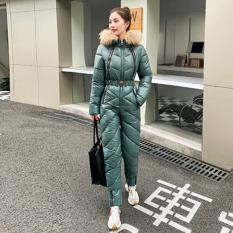 -30 ° Traje de Nieve de una Pieza para Mujer, Mono de Esquí, Chaqueta de Snowboard para Invierno, Traje Cálido para Actividades al Aire Libre