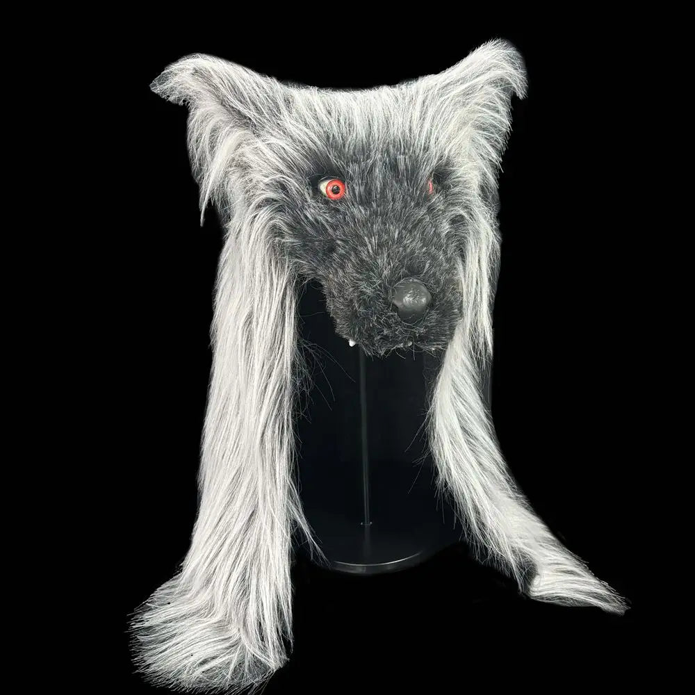 Máscara de lobo negro para Halloween, con ojos rojos, disfraz de hombre lobo, accesorio de terror, tocado de animal, disfraz, accesorios para cosplay, máscara de lobo para adultos, máscaras de látex.