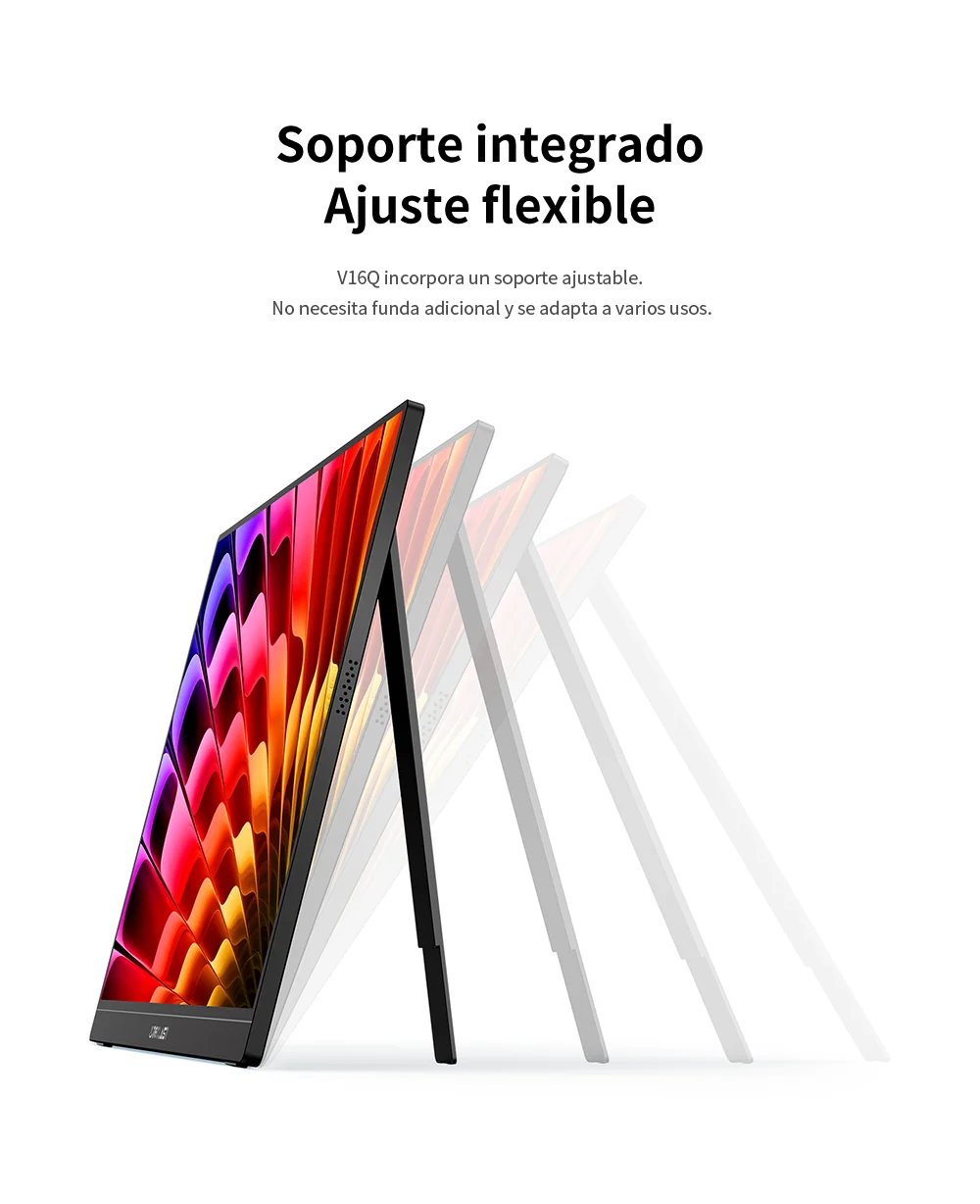 TECLAST V16Q Monitor portátil de 16 pulgadas 2.5K WQXGA 2560x1600 144Hz 16:10 USB-C Mini HDMI 490nits Ultra delgado con altavoces duales Pantalla externa para portátil, Mac, teléfono, trabajo desde casa, montaje