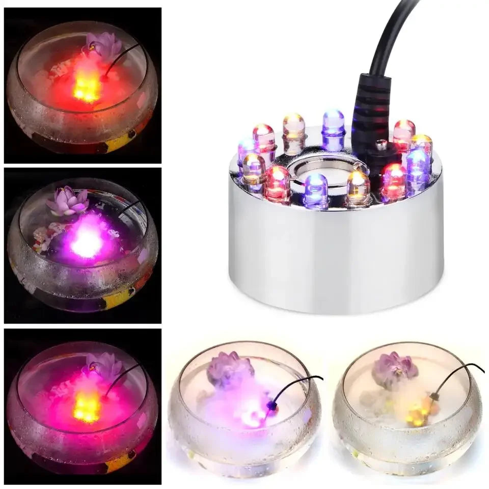 Mini nebulizador de luz LED de calabaza para Halloween, decoración para fiesta de Navidad, bonsái, acuario, humidificación, fuente de agua, máquina de niebla