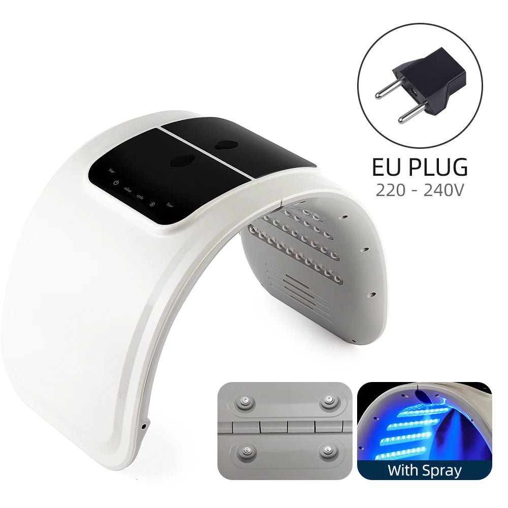 Máquina de Fotones LED de 7 Colores, Mascarilla Facial con Nano Spray, Rejuvenecimiento de la Piel, Cuidado del Acné, Dispositivo de Belleza para Salón, SPA y Uso Doméstico
